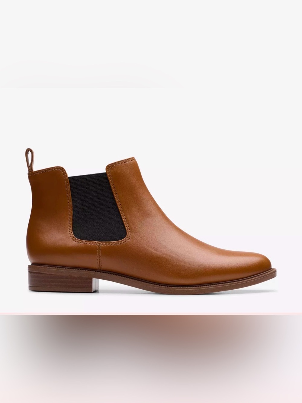 Clarks Taylor Shine Leather Chelsea Boots Tan Brown Women’s Size 8 M